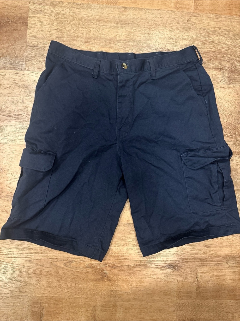 Red Kap Cargo Work Uniform Style Shorts Navy Blue Mens Size 36 100% Cotton